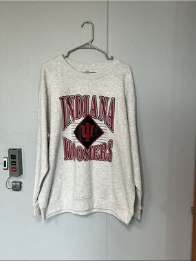 Indiana Hoosiers Gray Crewneck Sweatshirt - Red & Black Logo